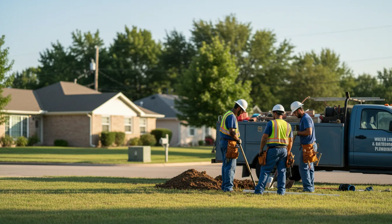 Residential water line and bathroom plumbing service in Norman, AR